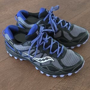 Saucony Womens Grey & Purple Trail Running Shoes